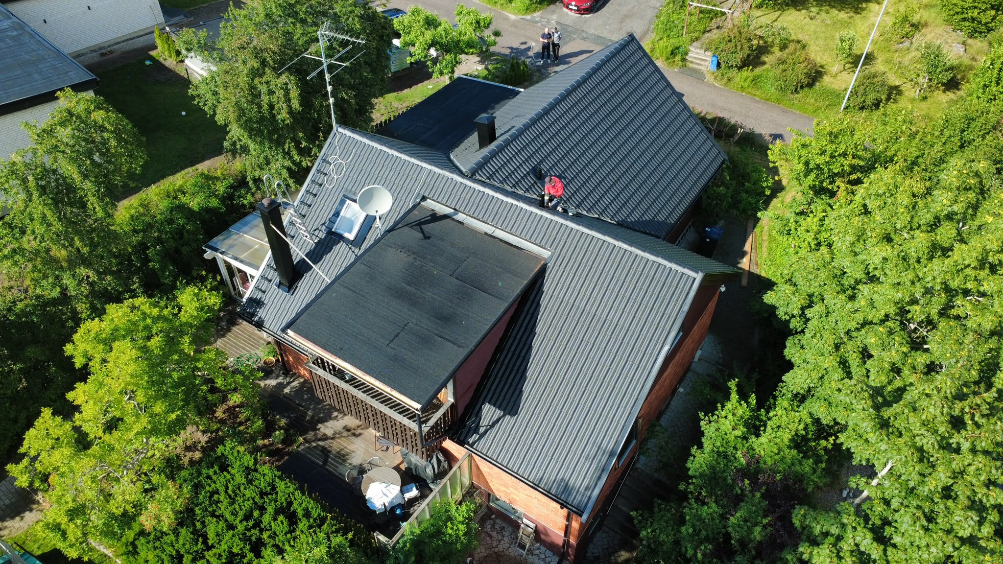 Järfälla – taket före plåtslageri, Plåttak